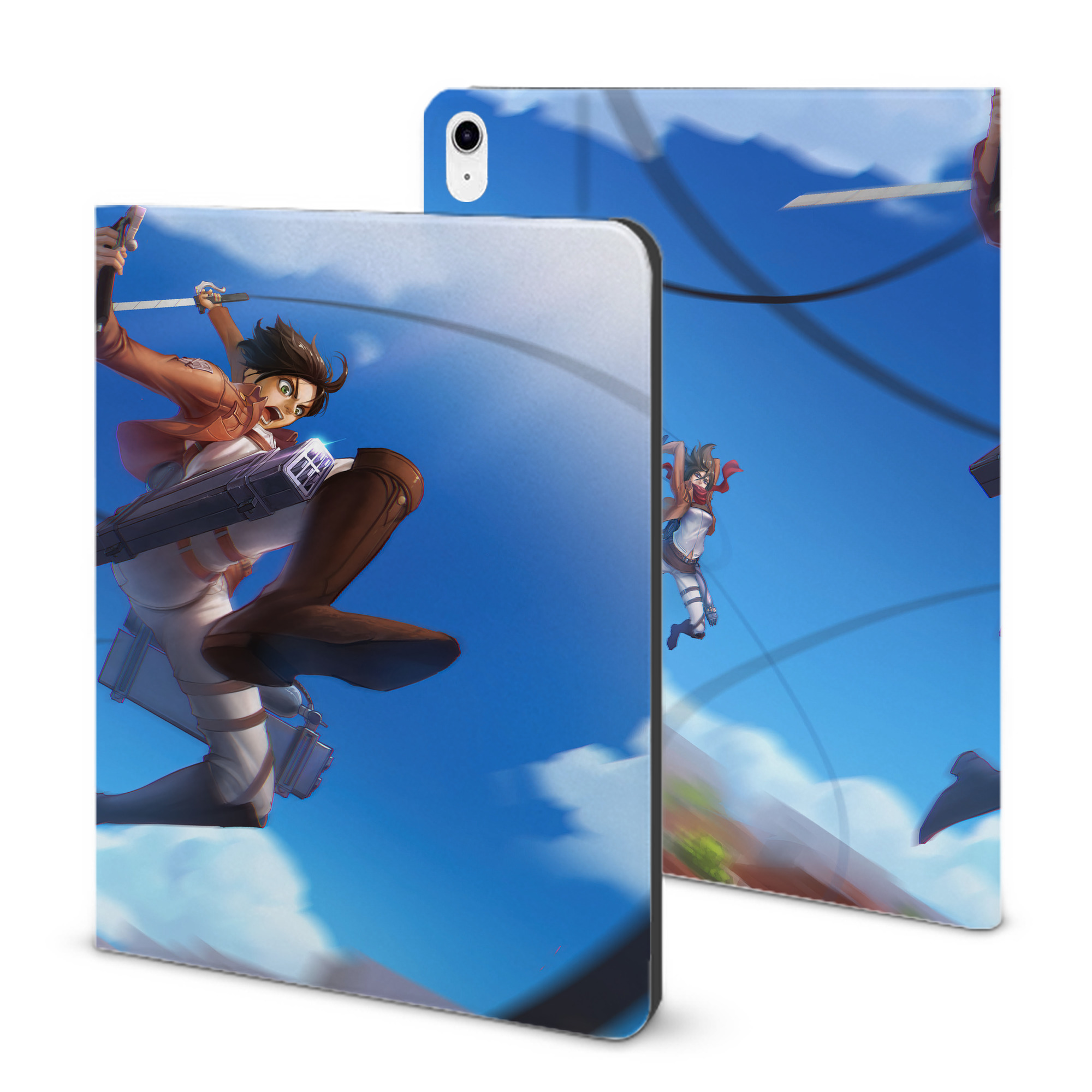 （画像用） 進撃の巨人 Attack on Titan IPad ケース ブック型 PUレザー TPU 耐衝撃 軽量 薄型 ペン収納なし 全面保護 IPad 各モデル対応
